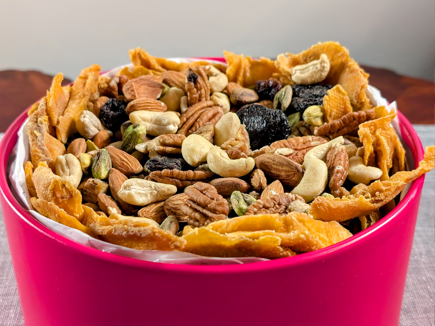 FUCHSIA GLOW  GIFT BOX - A Radiant Assortment of Raw Nuts & Fruits