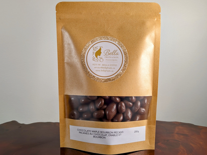 CHOCOLATE MAPLE BOURBON PECANS
