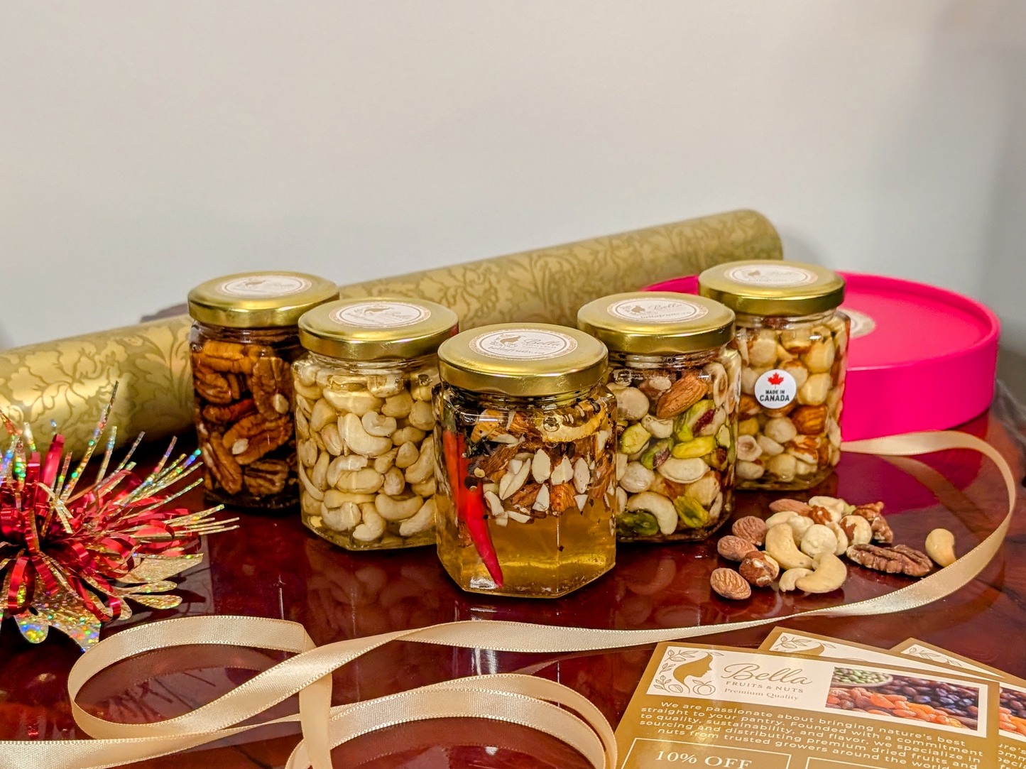 FUCHSIA HONEY NUT GIFT BOX (5 Artisan Jars)